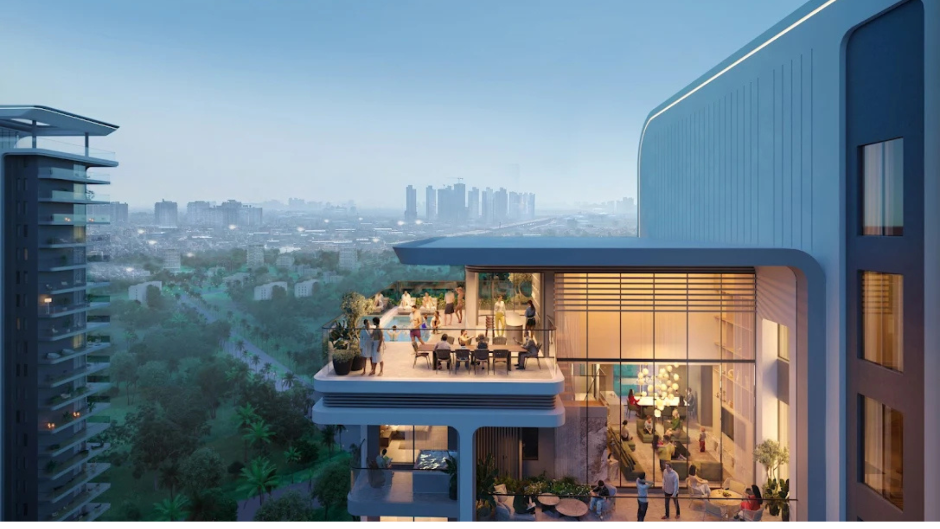 elan sector highrise luxury apartment top view